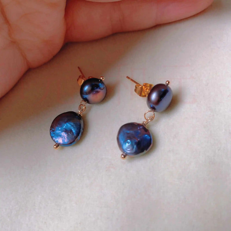 Baroque Pearl Eardrop 18k Earrings Gift for Her