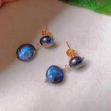 Baroque Pearl Eardrop 18k Earrings Gift for Her