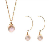 Baroque Freshwater Pearl Earrings & Pendant Set, Heart Choker, Energy Pendants