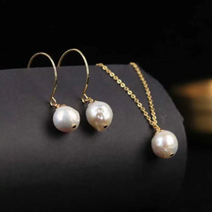 Baroque Freshwater Pearls Earrings Pendant Set Dragon Charms Men