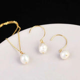 Baroque Freshwater Pearls Earrings Pendant Set Dragon Charms Men