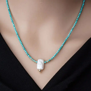Baroque Pearl & Turquoise Mosaic Necklace