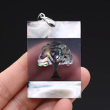 Natural Beach Shell Pendant Reiki Heal Tree of Life for Jewelry Making