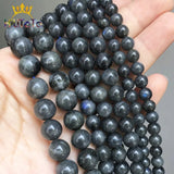 Gray Labradorite Stone Round Loose Beads 6/8/10mm