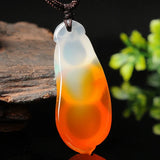 Natural Ice Chalcedony Green Beans Pendant Agate Four Seasons Peace Blessing