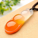 Natural Ice Chalcedony Green Beans Pendant Agate Four Seasons Peace Blessing