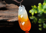 Natural Ice Chalcedony Green Beans Pendant Agate Four Seasons Peace Blessing