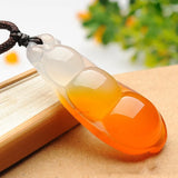 Natural Ice Chalcedony Green Beans Pendant Agate Four Seasons Peace Blessing