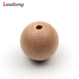 Beech Round Ball Wooden Beads 8-30mm Eco-friendly Jewelry Making DIY