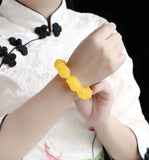 Buddha Head Beeswax Bracelet Chicken Oil Yellow Old Honey Fortune Men Women
