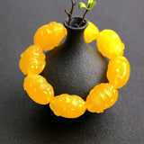 Buddha Head Beeswax Bracelet Chicken Oil Yellow Old Honey Fortune Men Women