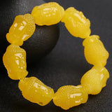 Buddha Head Beeswax Bracelet Chicken Oil Yellow Old Honey Fortune Men Women