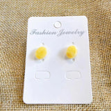 Natural Beeswax Oval Earrings Women's French Studs