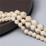 Beige Stone Faceted Jaspers Spacers Loose Beads DIY Charms Bracelets