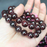 Natural Big Dark Red Garnet 12-15mm Round 6-7inch Bracelet