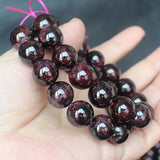 Natural Big Dark Red Garnet 12-15mm Round 6-7inch Bracelet