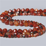 Big Faceted Orange Red Agates Gem Spacers Beads for Jewelry Making