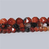 Big Faceted Orange Red Agates Gem Spacers Beads for Jewelry Making