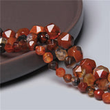 Big Faceted Orange Red Agates Gem Spacers Beads for Jewelry Making