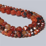 Big Faceted Orange Red Agates Gem Spacers Beads for Jewelry Making