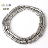 Hematite Spacer Round Beads 6x2mm 15'' 2.3mm Hole