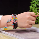 Natural Agat Stone Beads Bracelet 6mm Multi-Strand Talisman Amulet Bangles