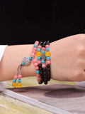 Natural Agat Stone Beads Bracelet 6mm Multi-Strand Talisman Amulet Bangles