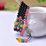 Natural Agat Stone Beads Bracelet 6mm Multi-Strand Talisman Amulet Bangles