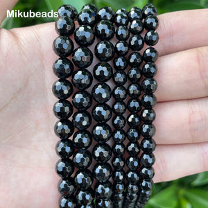 Natural Agate Faceted Smooth Round Beads For Jewelry Making DIY