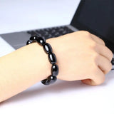 Natural Agate Barrel Bead Bracelet for Men and Women