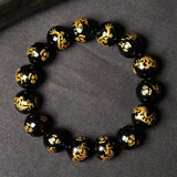 Agates Beads Bracelets Bronzing Engraved Dragon Bead Bracelet Bangle