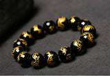 Agates Beads Bracelets Bronzing Engraved Dragon Bead Bracelet Bangle