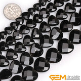 Natural Agates Faceted Heart Beads 15 inch Strand DIY Jewelry Making