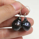 Baroque Pearl Earrings 18K Dangle Drop Lucky Halloween DIY Jewelry