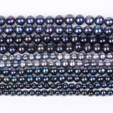 Natural Freshwater Pearl Beads High Dyeing Nearly Round Shape Punch Loose