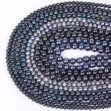 Natural Freshwater Pearl Beads High Dyeing Nearly Round Shape Punch Loose