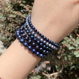 Natural Freshwater Pearl Beads High Dyeing Nearly Round Shape Punch Loose