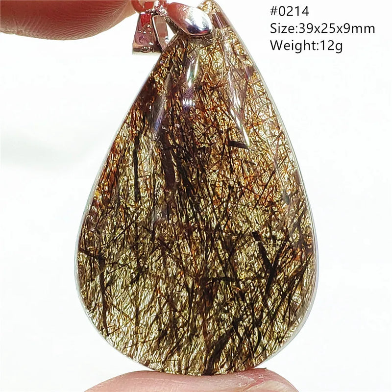Rutilated Quartz Pendant Jewelry Copper Rutilted Necklace