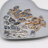 Natural Gray Agate Pendant Irregular Stone Charms for DIY Jewelry