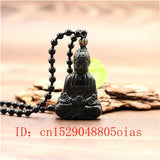 Green Jade Buddha Pendant Necklace Charm Jewelry for Men