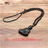 Green Jade Buddha Pendant Necklace Charm Jewelry for Men