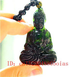 Green Jade Buddha Pendant Necklace Charm Jewelry for Men