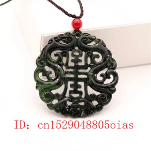 Green Jade Dragon Pendant Necklace for Women