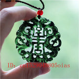 Green Jade Dragon Pendant Necklace for Women