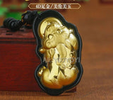 Green Hetian Jade PiXiu Amulet Pendant with Chinese Blessing Coin Necklace