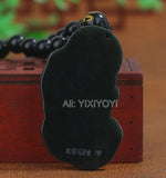 Green Hetian Jade PiXiu Amulet Pendant with Chinese Blessing Coin Necklace