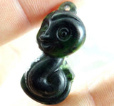 Green Jade Chinese Zodiac Pendant Necklace Lucky Amulet