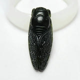 Green Jade Cicada Pendant Necklace Chinese Hand-Carved Charm Amulet