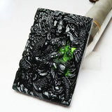 Green Jade Dragon Phoenix Guanyin Pendant Necklace Charm Jewelry