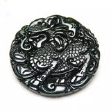 Green Jade Unicorn Pendant Necklace Hand Carving Amulet Jewelry